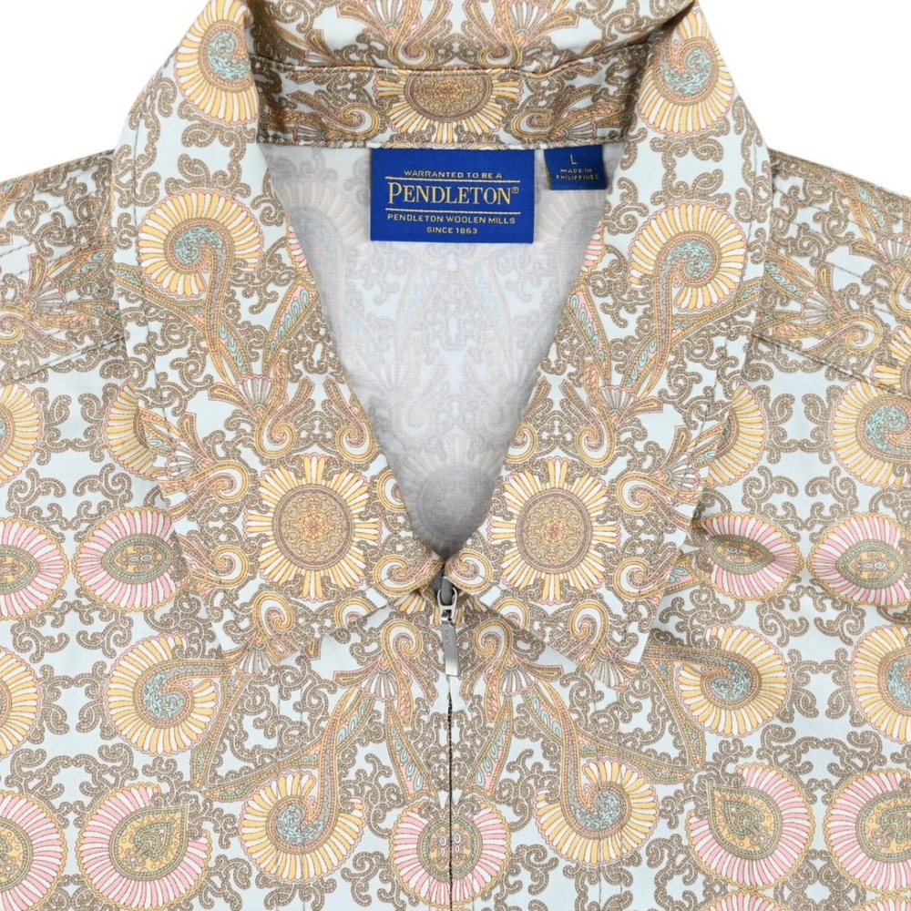 VTG Pendleton Paisley Zip Jacket L Boho Eclectic Grandpa Cabincore Tapestry